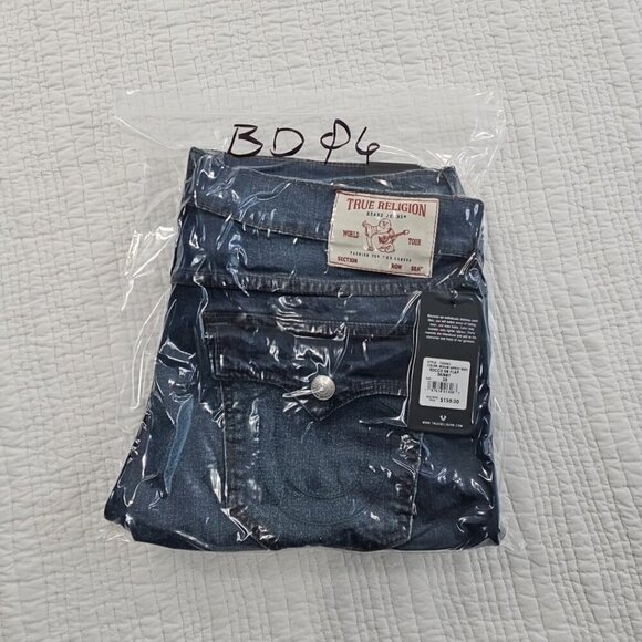 True Religion Rocco Jeans Men's 36x32 Dark Wash NEW Flap Pockets Relaxed NWT - Picture 16 of 16